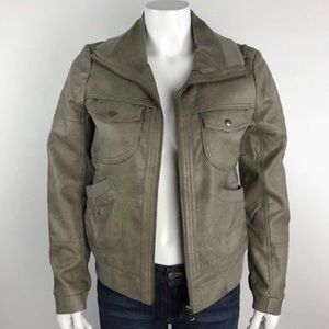 Green jacket with grey undertones. Nordstrom! :)